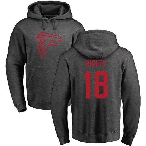 Atlanta Falcons Men Ash Calvin Ridley One Color NFL Football #18 Pullover Hoodie Sweatshirts